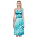 Blue Ocean Wave Watercolor Ii Midi Sleeveless Dress View1