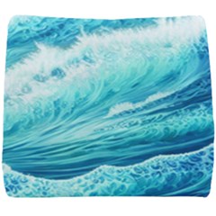 Blue Ocean Wave Watercolor Ii Seat Cushion by GardenOfOphir