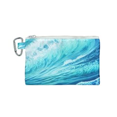 Blue Ocean Wave Watercolor Ii Canvas Cosmetic Bag (small) by GardenOfOphir