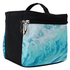 Blue Ocean Wave Watercolor Ii Make Up Travel Bag (small) by GardenOfOphir