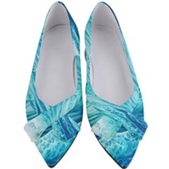 Blue Ocean Wave Watercolor Ii Women s Bow Heels by GardenOfOphir