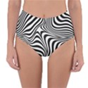 Pattern Geometric Lines Shapes Design Art Reversible High-Waist Bikini Bottoms View3