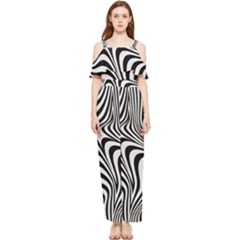 Pattern Geometric Lines Shapes Design Art Draped Sleeveless Chiffon Jumpsuit by Ravend