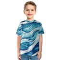 Abstract Blue Ocean Waves Kids  Sport Mesh Tee View1