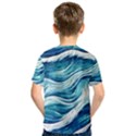 Abstract Blue Ocean Waves Kids  Sport Mesh Tee View2