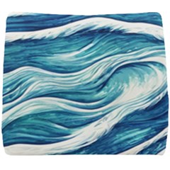 Abstract Blue Ocean Waves Seat Cushion