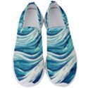 Abstract Blue Ocean Waves Men s Slip On Sneakers View1