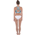 Abstract Blue Ocean Waves Cross Back Hipster Bikini Top  View2