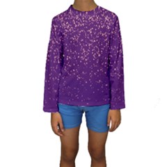 Purple Glittery Backdrop Scrapbooking Sparkle Kids  Long Sleeve Swimwear by Ravend