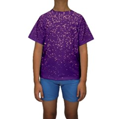 Purple Glittery Backdrop Scrapbooking Sparkle Kids  Short Sleeve Swimwear by Ravend