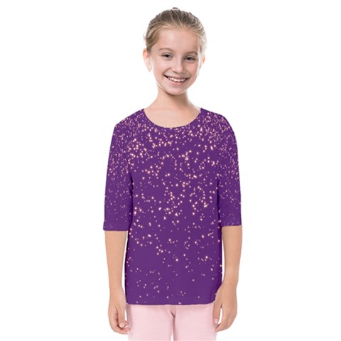 Purple Glittery Backdrop Scrapbooking Sparkle Kids  Quarter Sleeve Raglan Tee by Ravend