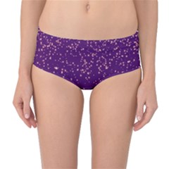 Purple Glittery Backdrop Scrapbooking Sparkle Mid-waist Bikini Bottoms by Ravend