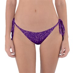 Purple Glittery Backdrop Scrapbooking Sparkle Reversible Bikini Bottoms by Ravend