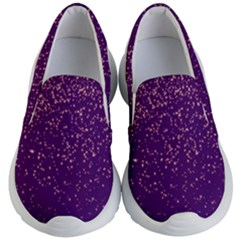 Purple Glittery Backdrop Scrapbooking Sparkle Kids Lightweight Slip Ons by Ravend