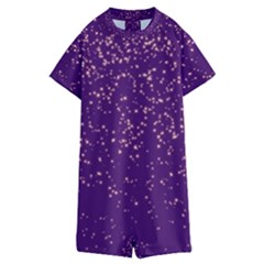 Purple Glittery Backdrop Scrapbooking Sparkle Kids  Boyleg Half Suit Swimwear by Ravend