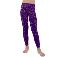 Purple Glittery Backdrop Scrapbooking Sparkle Kids  Lightweight Velour Leggings by Ravend