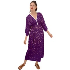 Purple Glittery Backdrop Scrapbooking Sparkle Grecian Style  Maxi Dress by Ravend