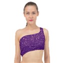 Purple Glittery Backdrop Scrapbooking Sparkle Spliced Up Bikini Top  View1