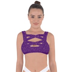 Purple Glittery Backdrop Scrapbooking Sparkle Bandaged Up Bikini Top by Ravend