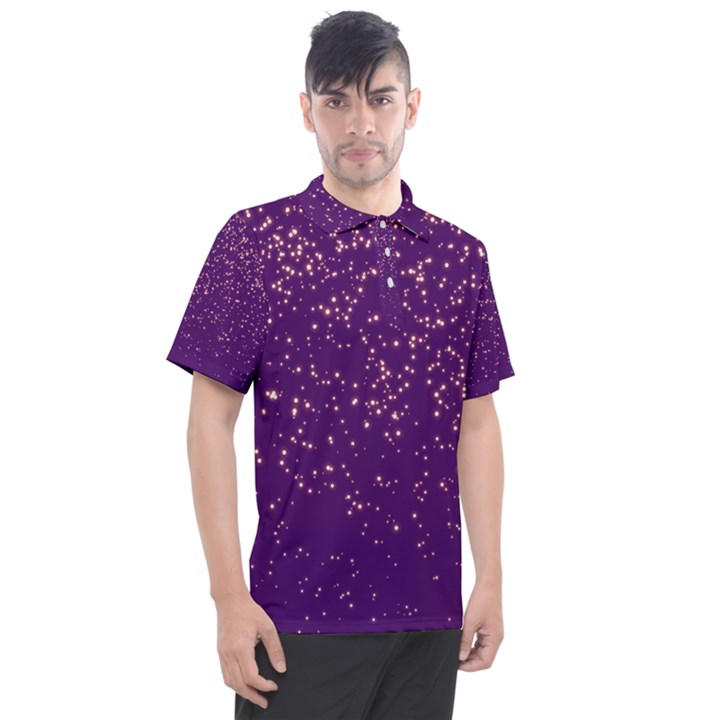 Purple Glittery Backdrop Scrapbooking Sparkle Men s Polo Tee