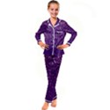 Purple Glittery Backdrop Scrapbooking Sparkle Kid s Satin Long Sleeve Pajamas Set View1