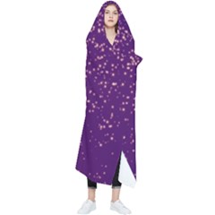 Purple Glittery Backdrop Scrapbooking Sparkle Wearable Blanket by Ravend