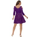 Purple Glittery Backdrop Scrapbooking Sparkle Shoulder Cut Out Zip Up Dress View4