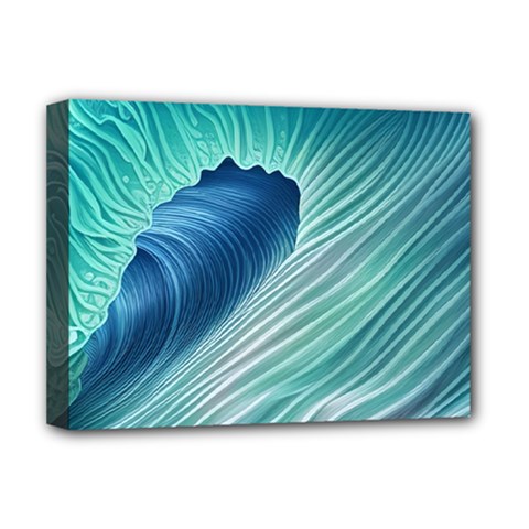 Summer Ocean Waves Deluxe Canvas 16  X 12  (stretched)  by GardenOfOphir