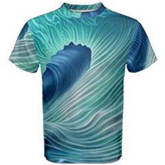 Summer Ocean Waves Men s Cotton Tee by GardenOfOphir