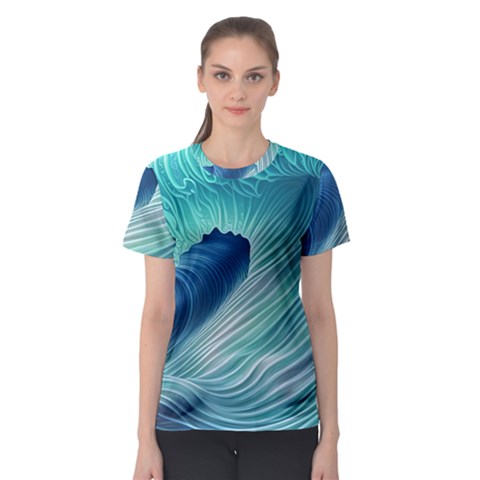 Summer Ocean Waves Women s Sport Mesh Tee by GardenOfOphir