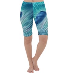 Summer Ocean Waves Cropped Leggings  by GardenOfOphir