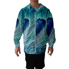 Summer Ocean Waves Kids  Hooded Windbreaker by GardenOfOphir