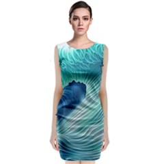 Summer Ocean Waves Classic Sleeveless Midi Dress by GardenOfOphir