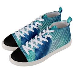 Summer Ocean Waves Men s Mid-top Canvas Sneakers