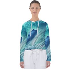 Summer Ocean Waves Women s Slouchy Sweat by GardenOfOphir