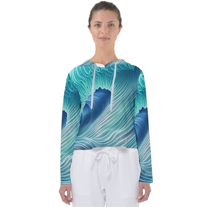 Summer Ocean Waves Women s Slouchy Sweat