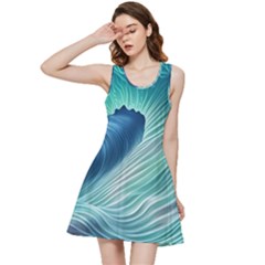 Summer Ocean Waves Inside Out Racerback Dress by GardenOfOphir