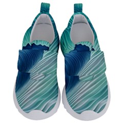 Summer Ocean Waves Kids  Velcro No Lace Shoes by GardenOfOphir