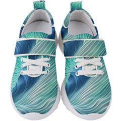 Summer Ocean Waves Kids  Velcro Strap Shoes by GardenOfOphir