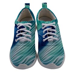 Summer Ocean Waves Women Athletic Shoes by GardenOfOphir