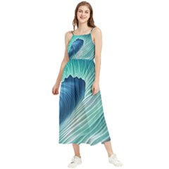 Summer Ocean Waves Boho Sleeveless Summer Dress by GardenOfOphir