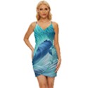 Summer Ocean Waves Wrap Tie Front Dress View1