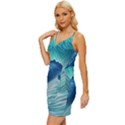 Summer Ocean Waves Wrap Tie Front Dress View2