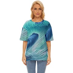 Summer Ocean Waves Oversized Basic Tee by GardenOfOphir