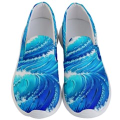 Simple Blue Ocean Wave Men s Lightweight Slip Ons by GardenOfOphir