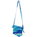 Simple Blue Ocean Wave Folding Shoulder Bag View2