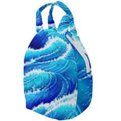 Simple Blue Ocean Wave Travel Backpacks by GardenOfOphir