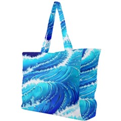 Simple Blue Ocean Wave Simple Shoulder Bag by GardenOfOphir