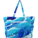 Simple Blue Ocean Wave Simple Shoulder Bag View3