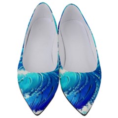 Simple Blue Ocean Wave Women s Low Heels by GardenOfOphir